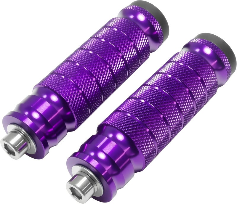 JXPANG دعامات قدم عالمية 8 مم مصنوعة من الألمنيوم CNC مع براغي تركيب لمجموعة دواسات دراجات نارية متوافقة مع ياماها هوندا سوزوكي كاواساكي دوكاتي أبريليا (أرجواني) - Image 1